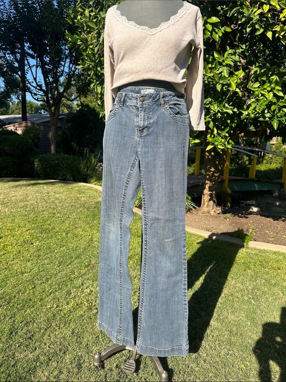 CAbi Medium Blue Flare Jeans